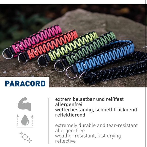 Hermsprenger orange paracord dog collar with lock - Picture 3 of 8